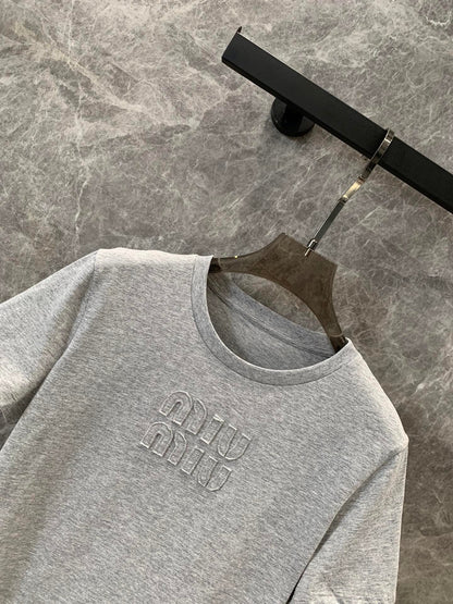 24FW NEW MM embroidered lettering T-shirt