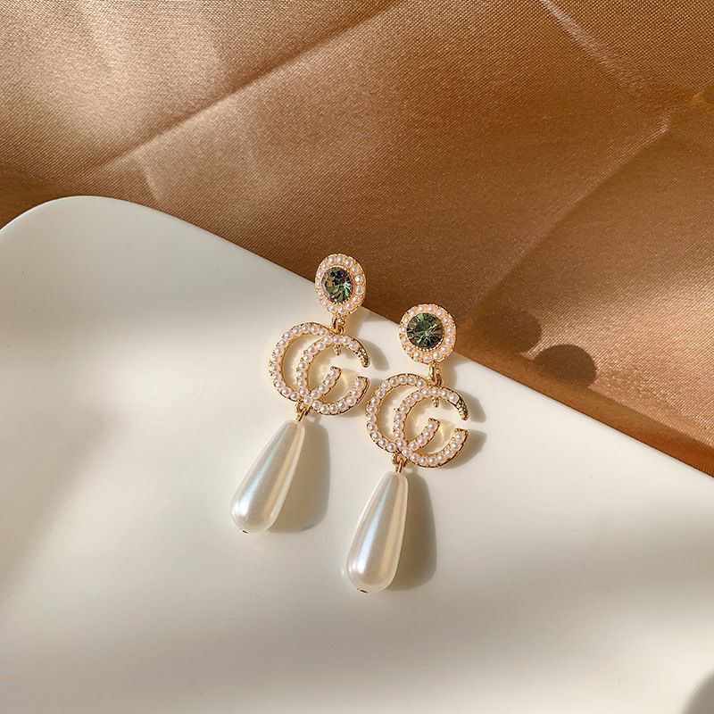 Ladies New Rhinestone Pearl Earrings