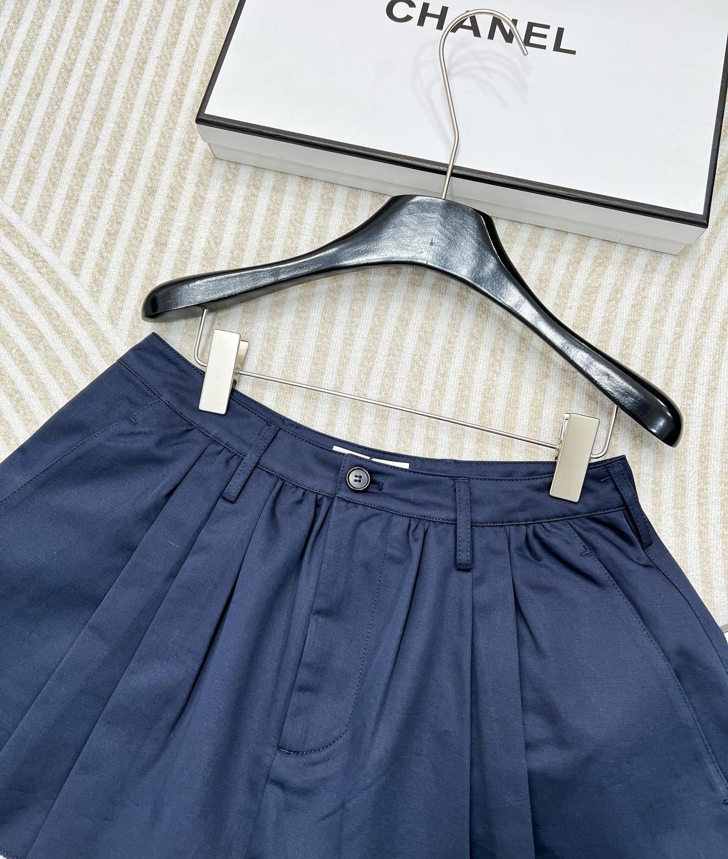 24FW NEW MM dark blue buttoned raw edge mini mini skirt