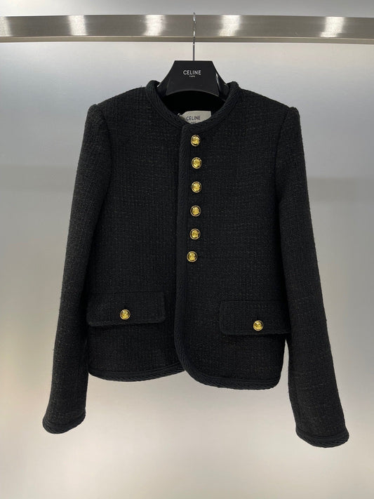 24FW NEW CL gold button tweed jacket