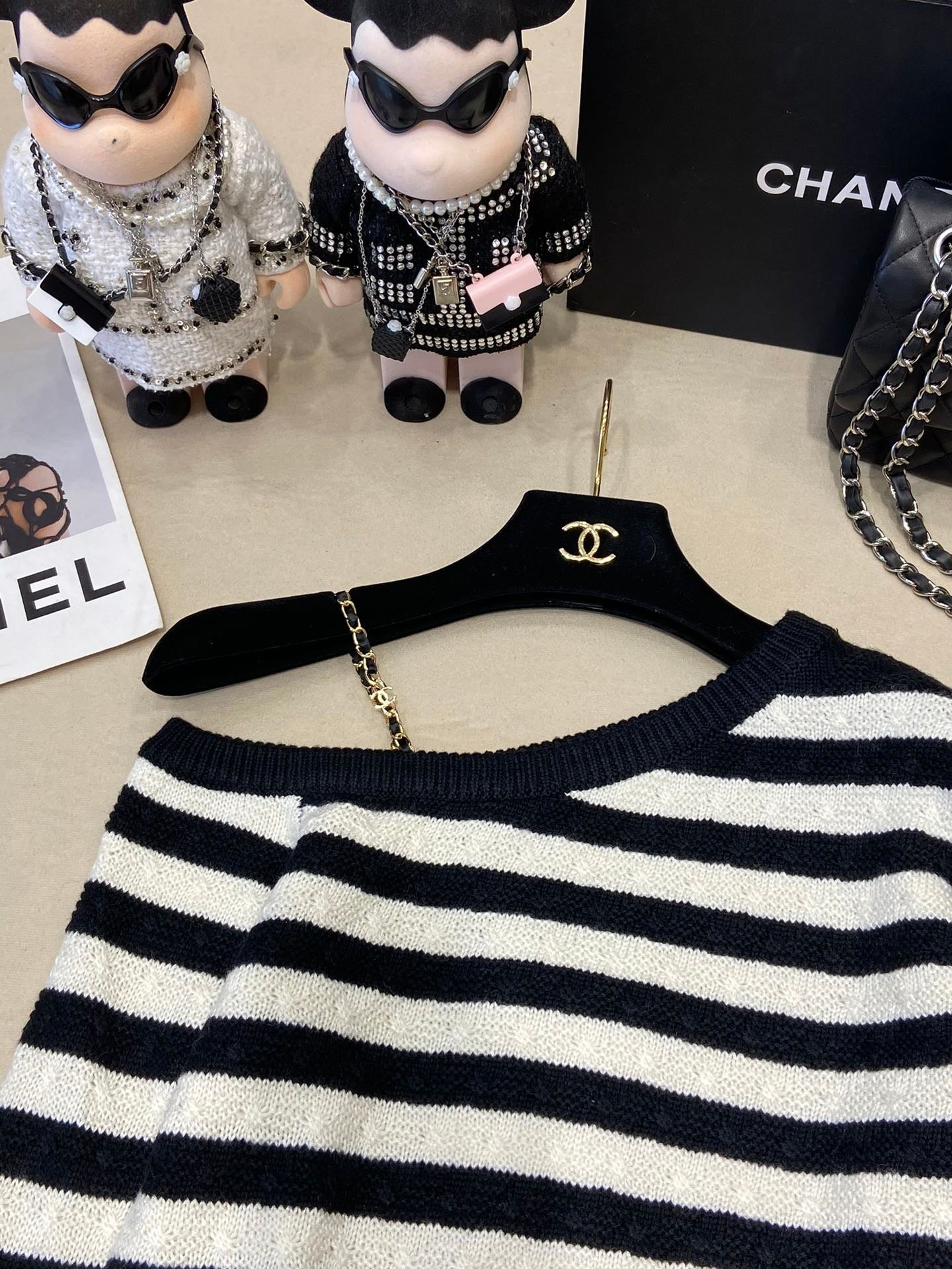 24FW NEW CC Contrast striped knitted long sleeves