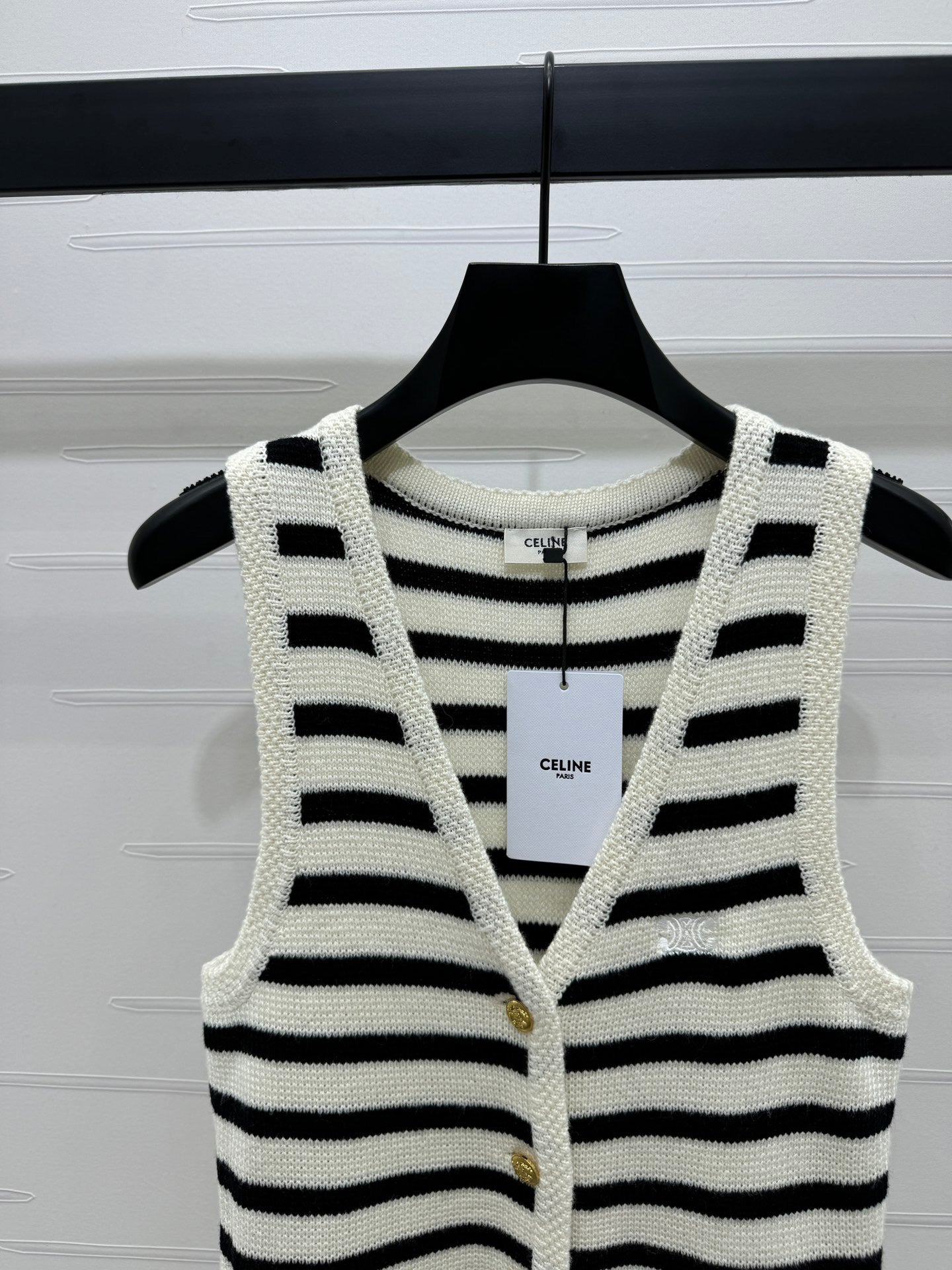 24FW NEW CL black striped knitted vest