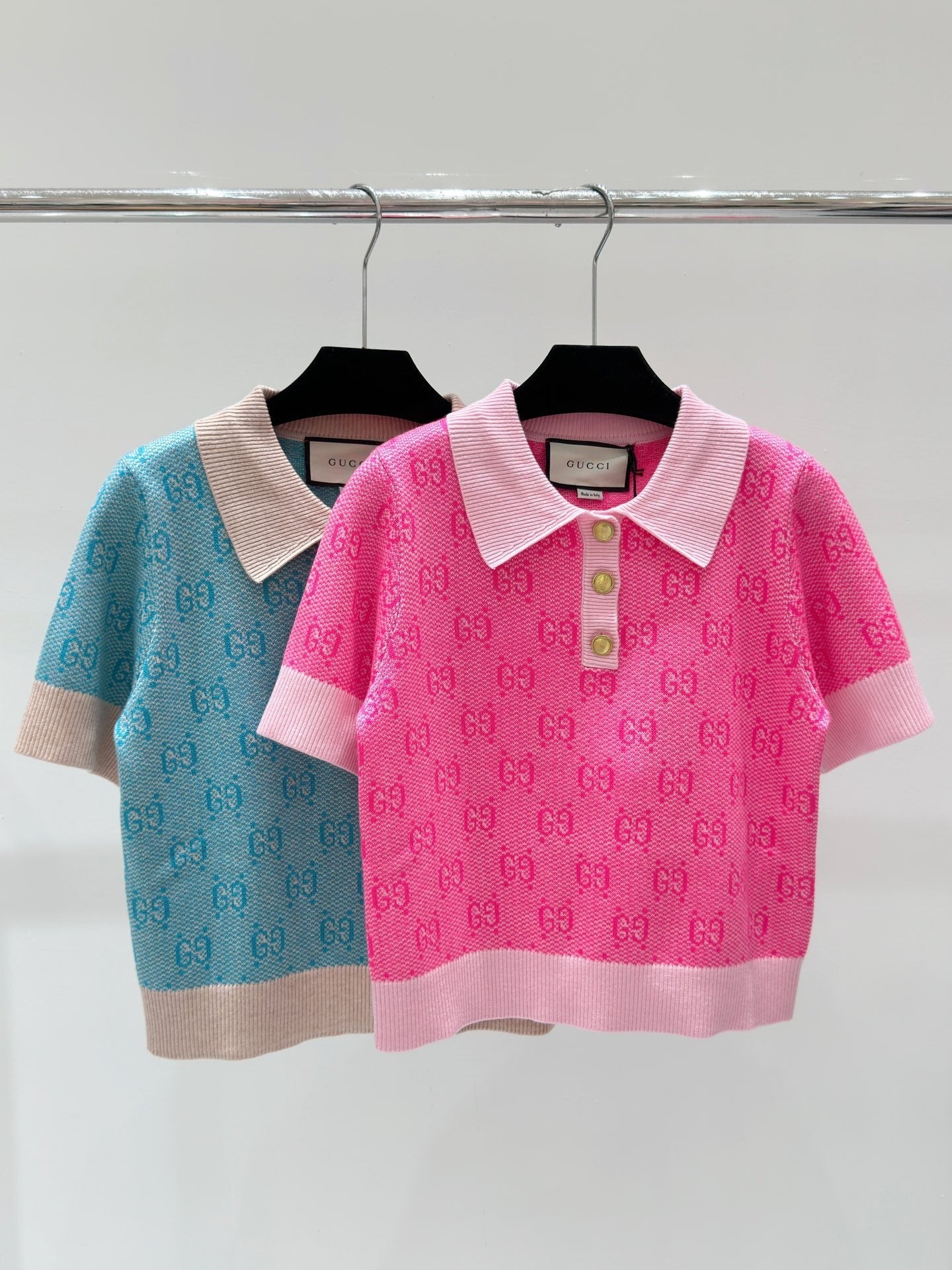 24FW NEW GG printed polo knitted short sleeves