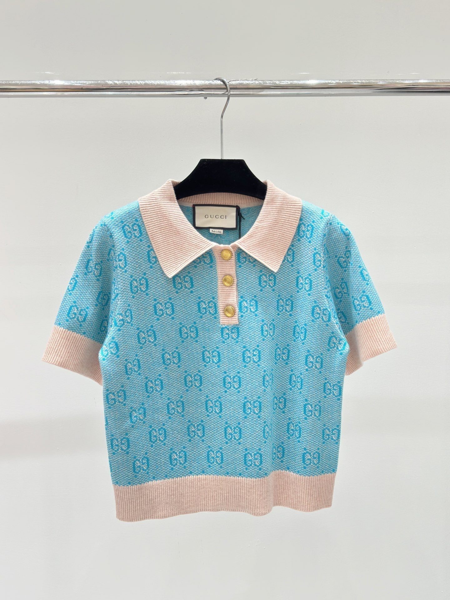 24FW NEW GG printed polo knitted short sleeves