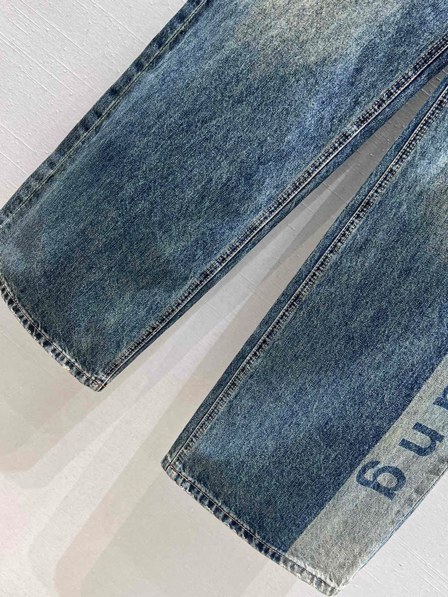 24FW NEW AW laser letter print denim trousers