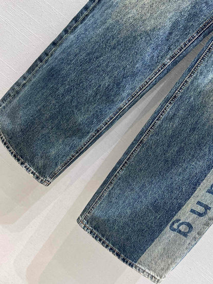 24FW NEW AW laser letter print denim trousers