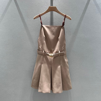 24FW NEW MM metal letter belt leather suspender dress