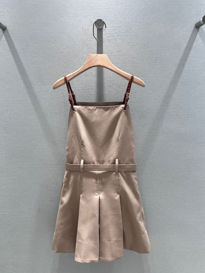 24FW NEW MM metal letter belt leather suspender dress