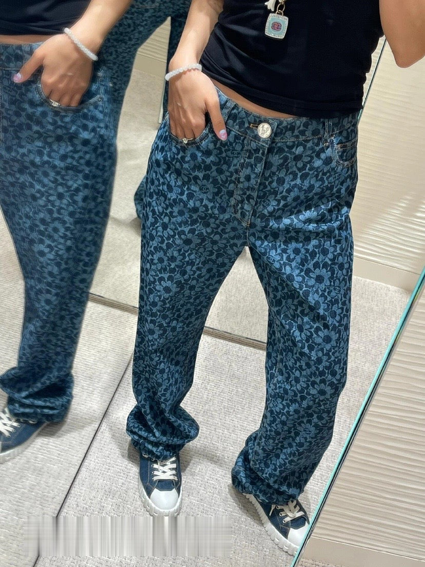 24FW NEW CC Full floral jacquard denim