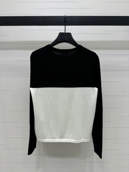 24FW NEW MM color block knitted long-sleeved top