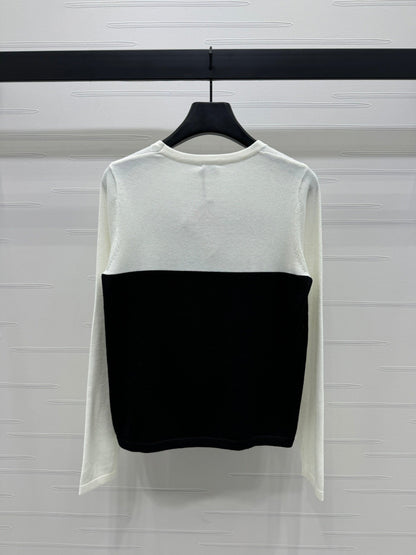 24FW NEW MM color block knitted long-sleeved top