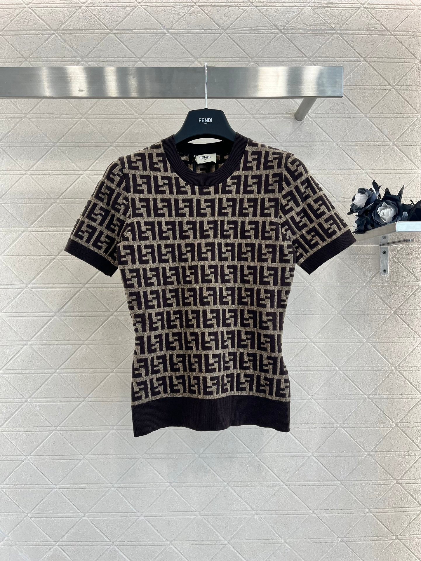 24FW NEW FF jacquard knitted short sleeves