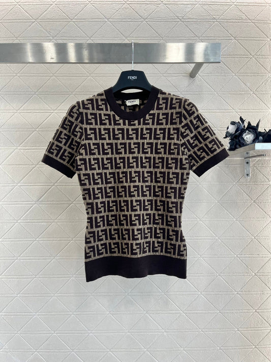 24FW NEW FF jacquard knitted short sleeves