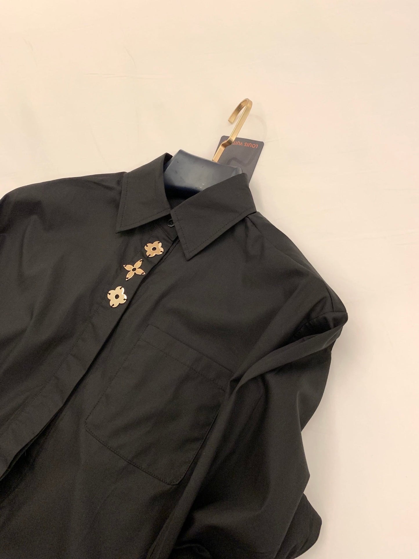 24FW NEW L Custom hand-stitched metal loose shirt