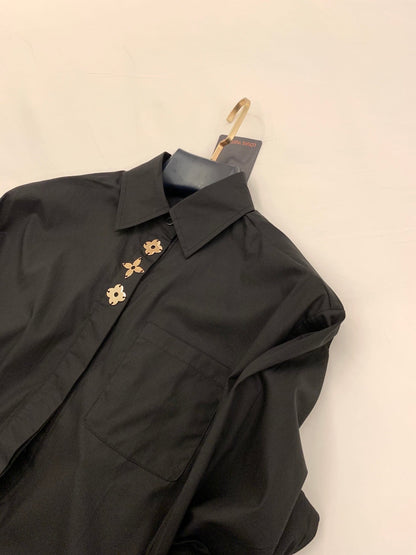 24FW NEW L Custom hand-stitched metal loose shirt