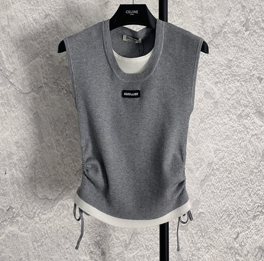 24FW NEW MM knitted crew neck vest