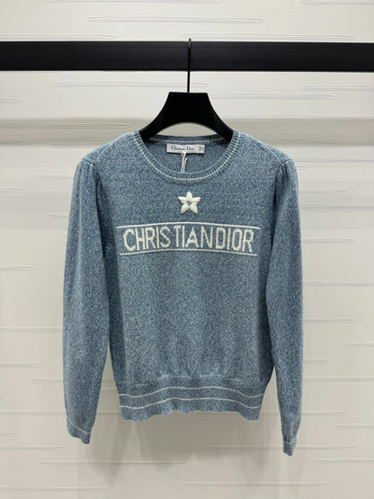 24FW NEW CD embroidered star knitted long sleeves