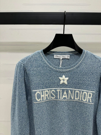 24FW NEW CD embroidered star knitted long sleeves