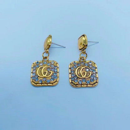 Women's Fashion Letter Rhinestone Earrings