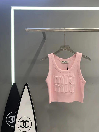 Fashion 3D logo print camisole