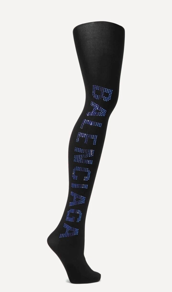 Tights Crystal Embellished Blue