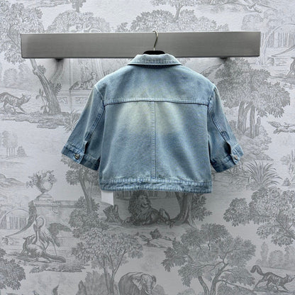 Double C short denim jacket