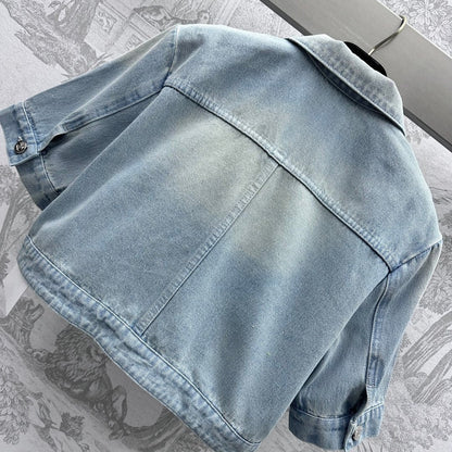 Double C short denim jacket