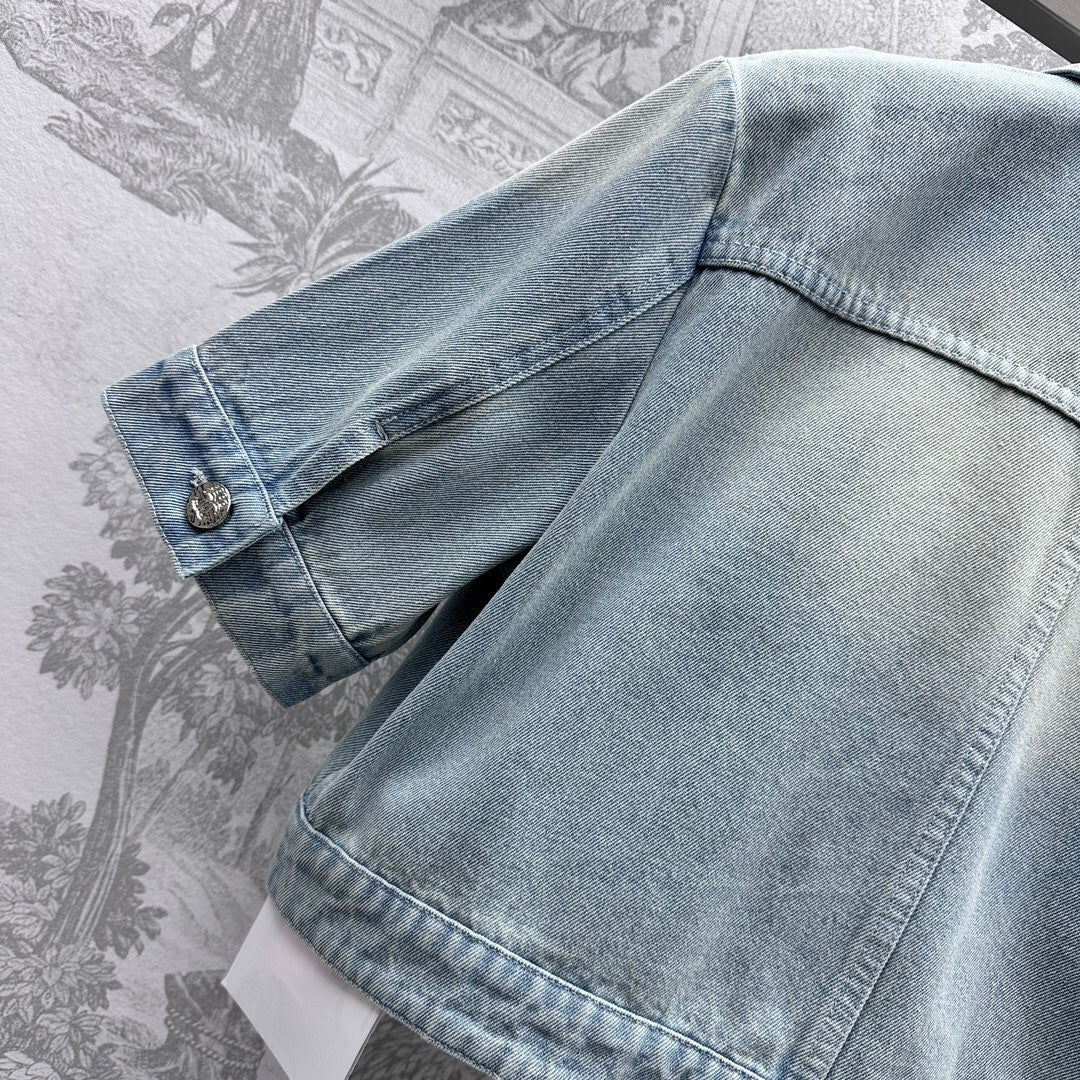 Double C short denim jacket