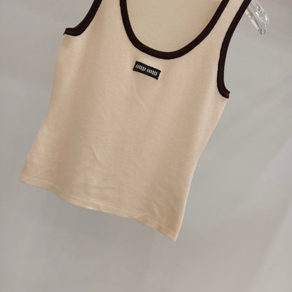 Micro Logo Contrast Trim Knit Camisole