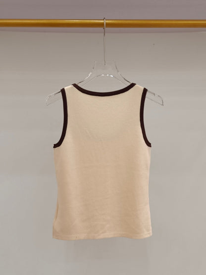 Micro Logo Contrast Trim Knit Camisole