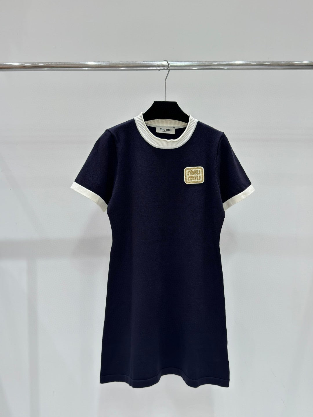 MM Logo Color Block Short Sleeve Dress