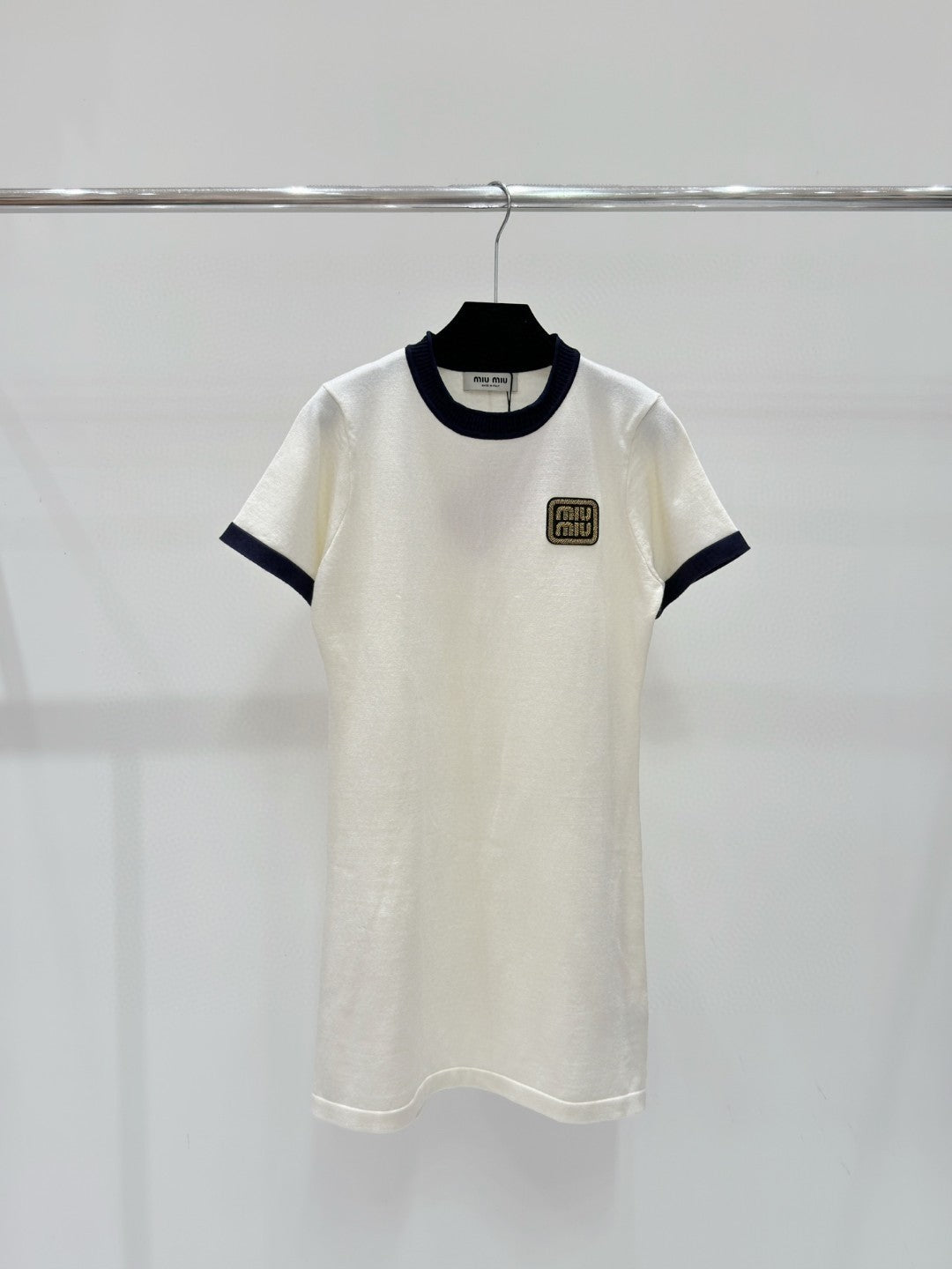 MM Logo Color Block Short Sleeve Dress