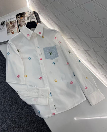 Colorful Logo Embroidered Shirt