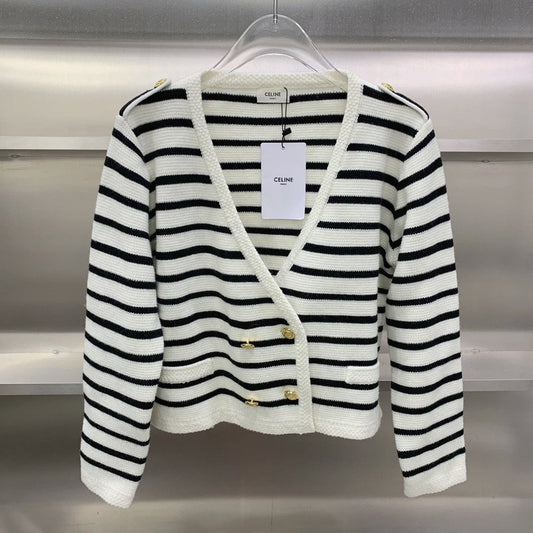 Sailor Stripe Button Wool Cardigan