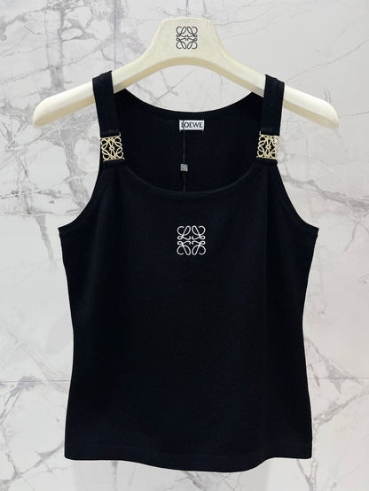 Embroidered logo knitted camisole