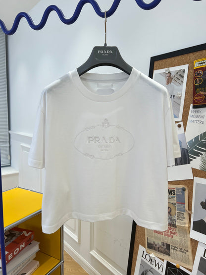 Embroidered white T-shirt