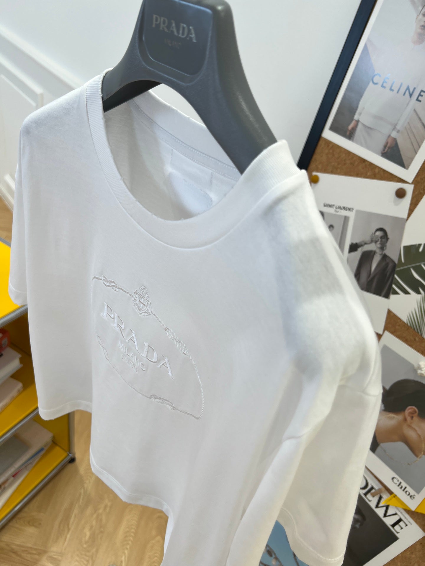 Embroidered white T-shirt