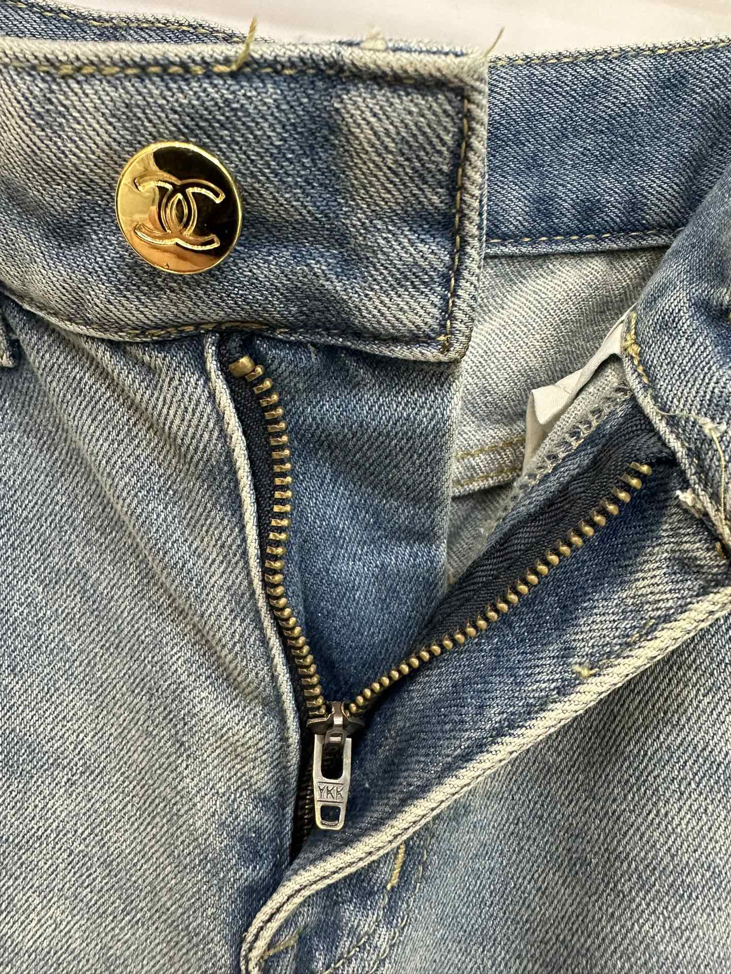 Jeans with small logo embroidery