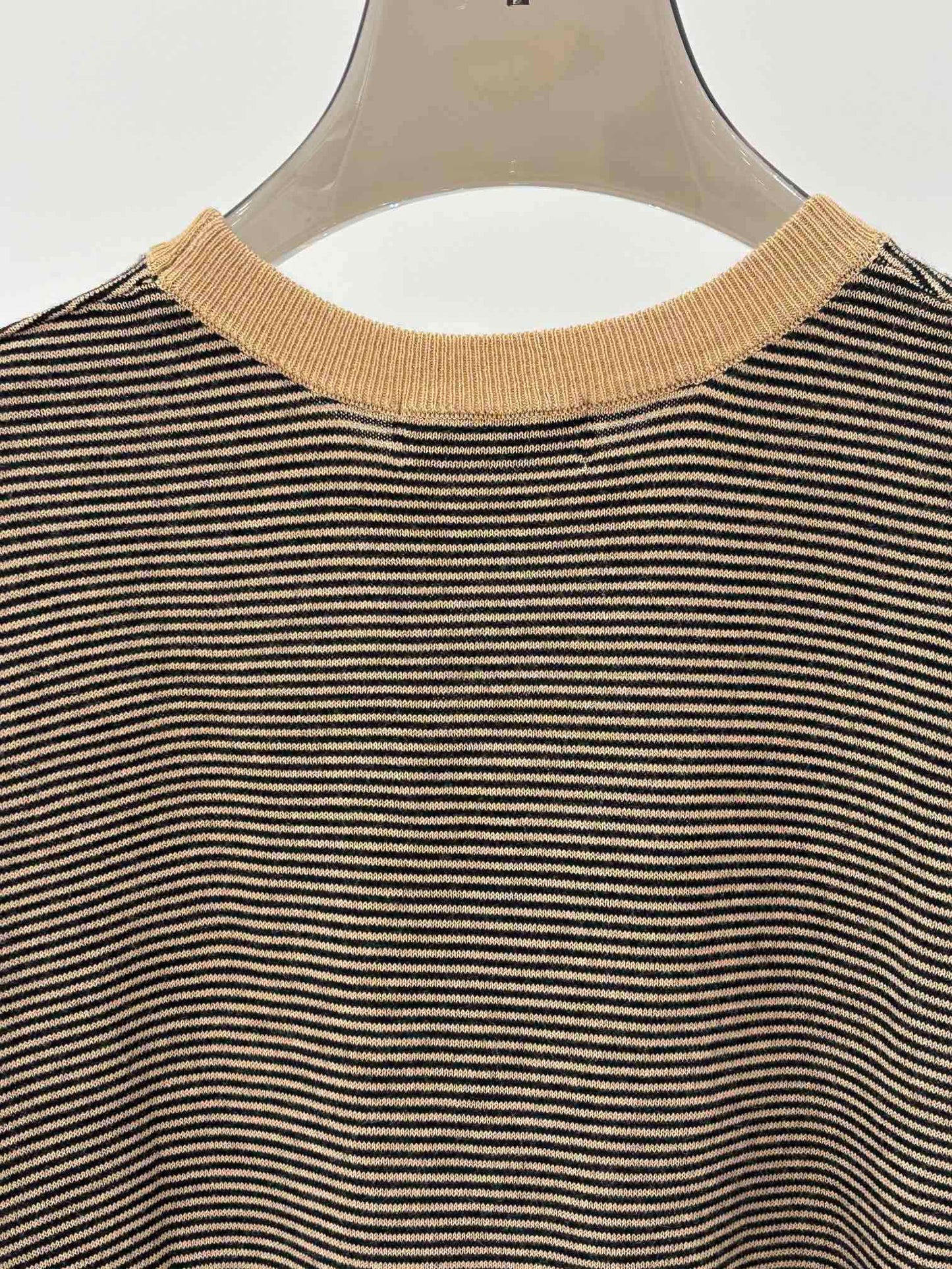 MM new striped color letter pattern knitted long sleeve