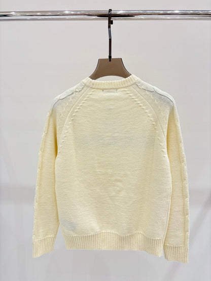 BA new solid color letter jacquard knitted long sleeve